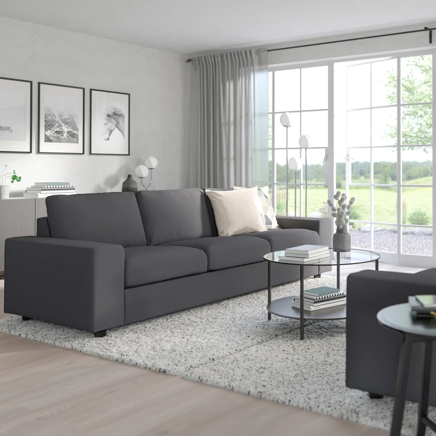 3-местный диван-кровать - IKEA VIMLE, 98x275см, черный, ВИМЛЕ ИКЕА (изображение №3)