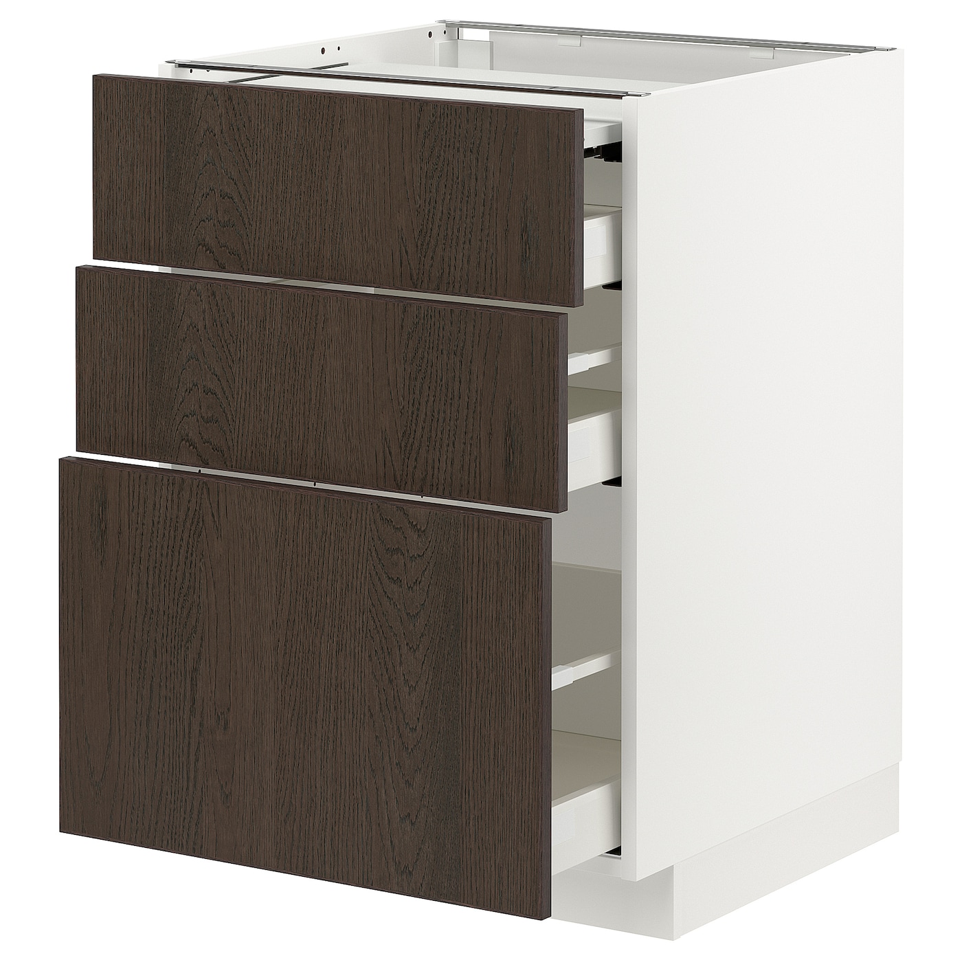 Напольный шкаф - IKEA METOD MAXIMERA, 88x62x60см, белый/темно-коричневый, МЕТОД МАКСИМЕРА ИКЕА