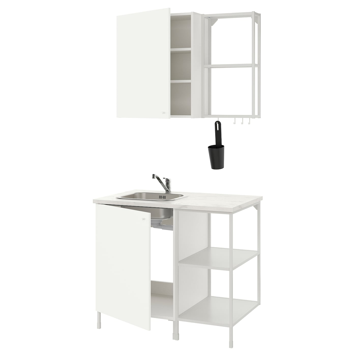Кухонная комбинация для хранения вещей  - ENHET  IKEA/ ЭНХЕТ ИКЕА, 103x63,5x222 см, белый