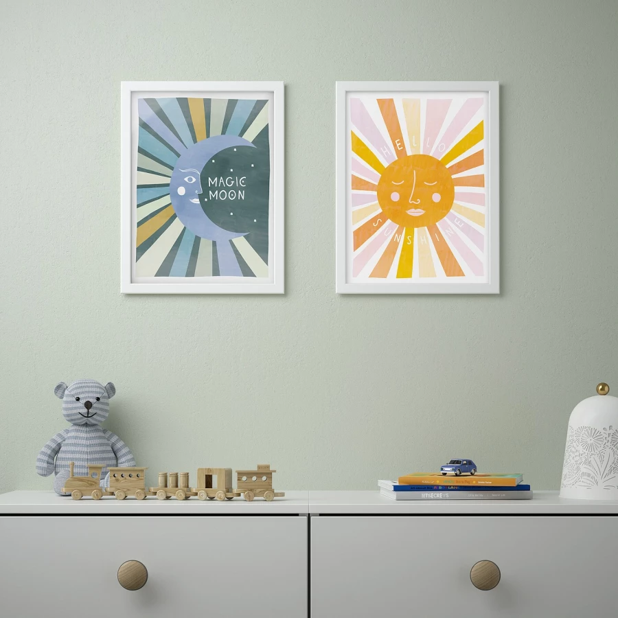 Постер, 2 шт. - IKEA BILD, 30х40 см, «Солнце и луна», БИЛЬД ИКЕА (изображение №2)