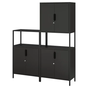Шкаф - TROTTEN IKEA/ ТРОТТЕН ИКЕА, 173х140 см, черный