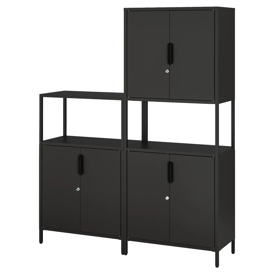 Шкаф - TROTTEN IKEA/ ТРОТТЕН ИКЕА,  173х140 см, черный (изображение №1)