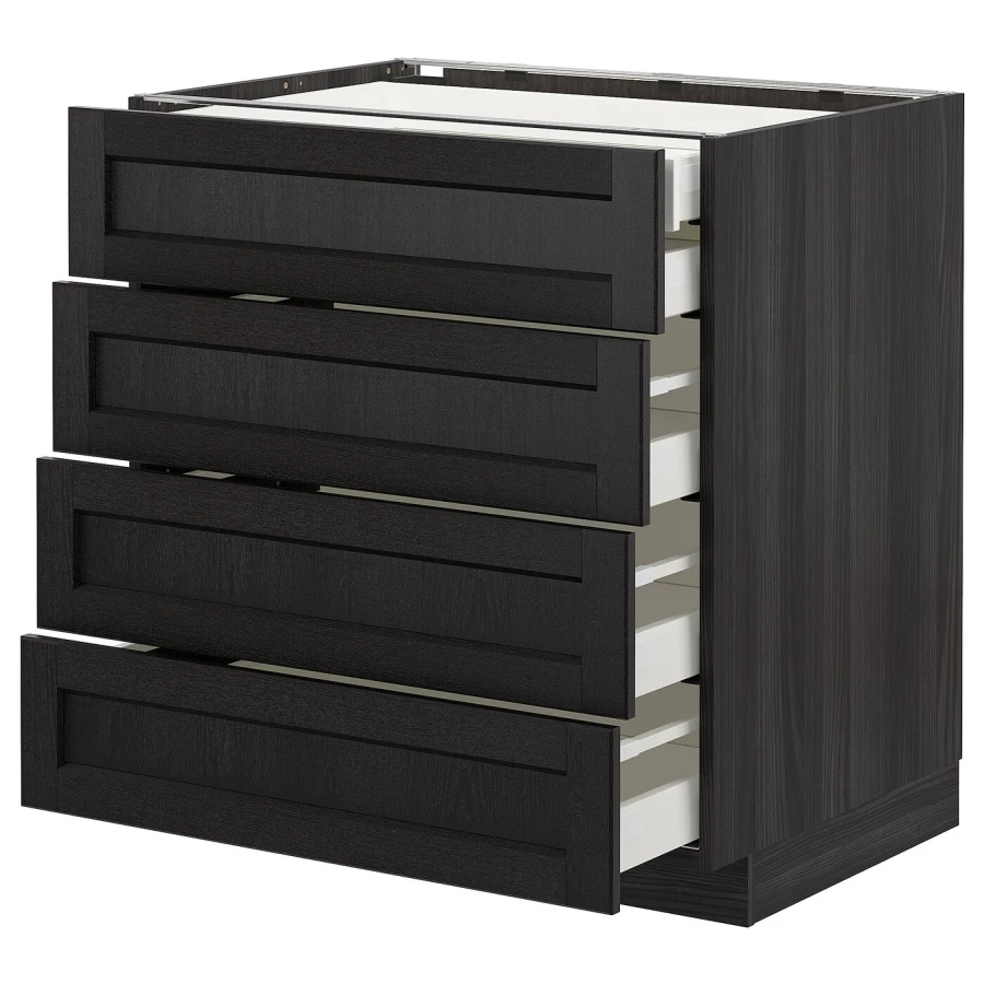 Напольный кухонный шкаф  - IKEA METOD MAXIMERA, 88x61,9x80см, черный, МЕТОД МАКСИМЕРА ИКЕА (изображение №1)