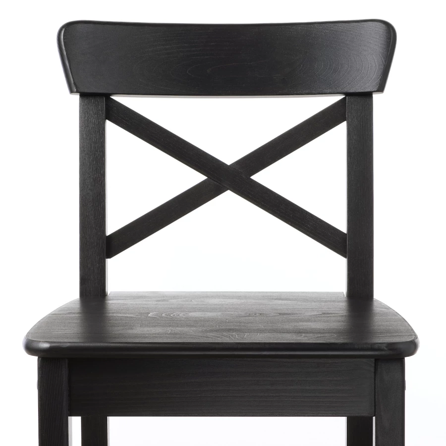Барный стул со спинкой - INGOLF IKEA/ИНГОЛЬФ ИКЕА, 102х39х45 см, черный (изображение №3)