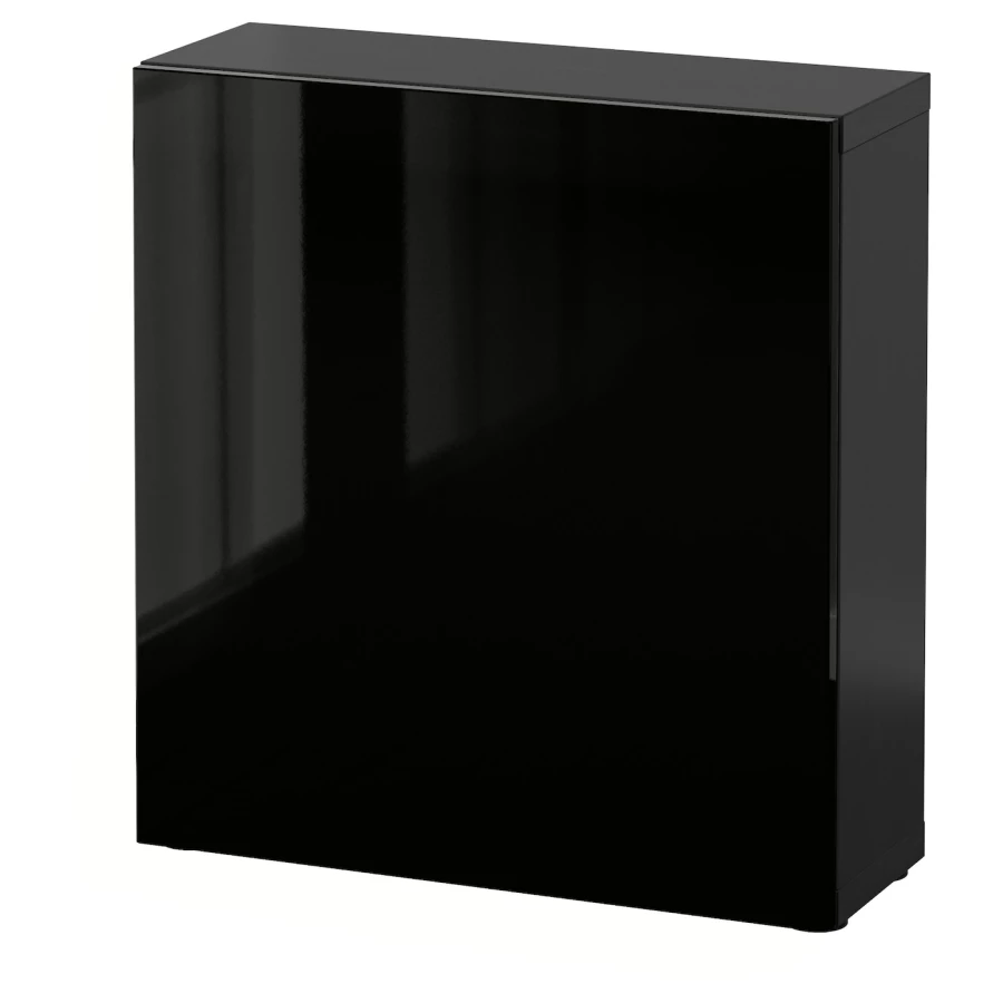 Шкаф - IKEA BESTÅ/BESTA/ БЕСТО ИКЕА, 60x22x64  см, черный (изображение №1)