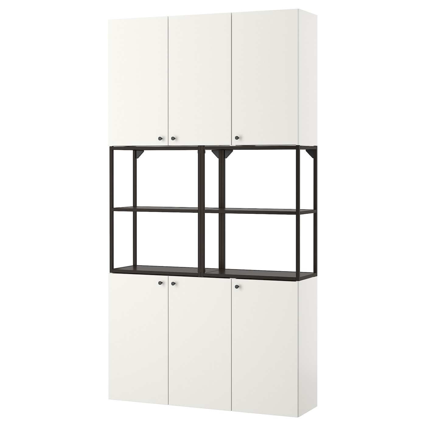 Стеллаж - IKEA ENHET, 120х30х225 см, белый/антрацит, ЭНХЕТ ИКЕА