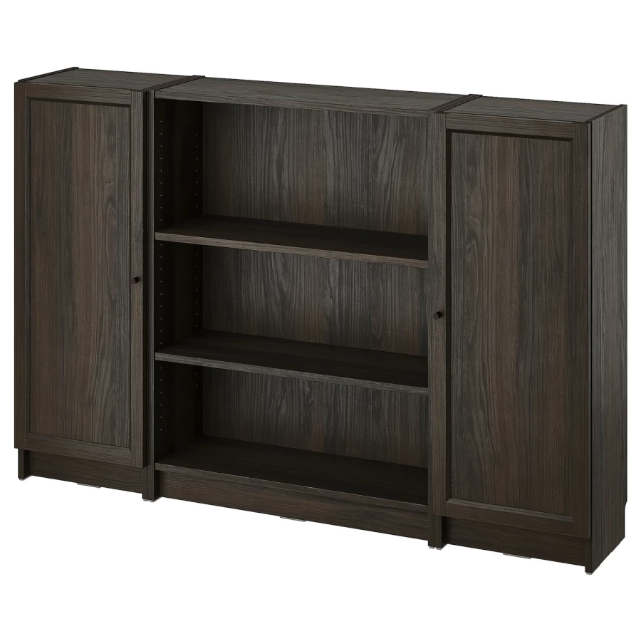 Книжный шкаф -  BILLY / OXBERG IKEA/ БИЛЛИ/ ОКСБЕРГ ИКЕА, 160х106 см, темно-коричневый (изображение №1)