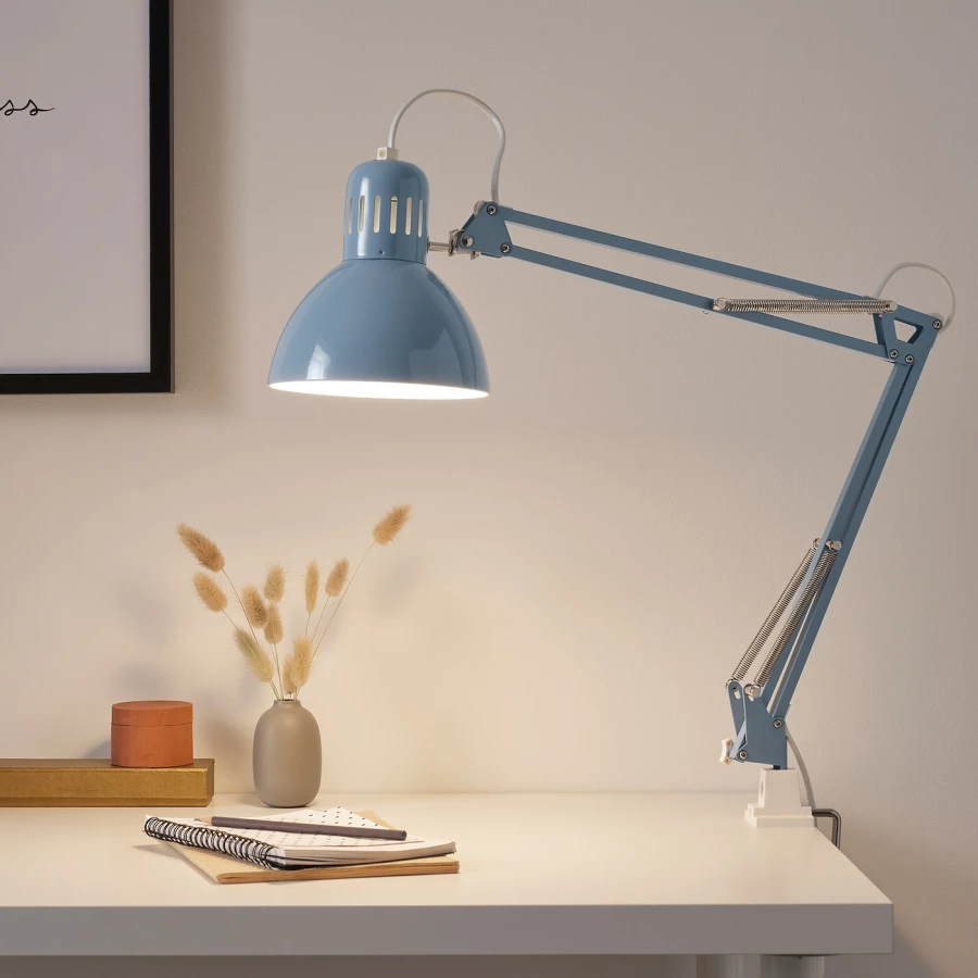 Лампа - TERTIAL  IKEA/ТЕРЦИАЛ ИКЕА, 17 см, голубой (изображение №2)