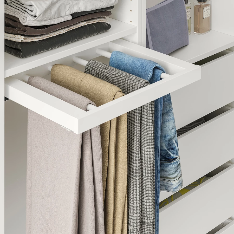 Выдвижная вешалка для брюк - IKEA KOMPLEMENT/КОМПЛИМЕНТ ИКЕА, 50x35 см, белый (изображение №2)