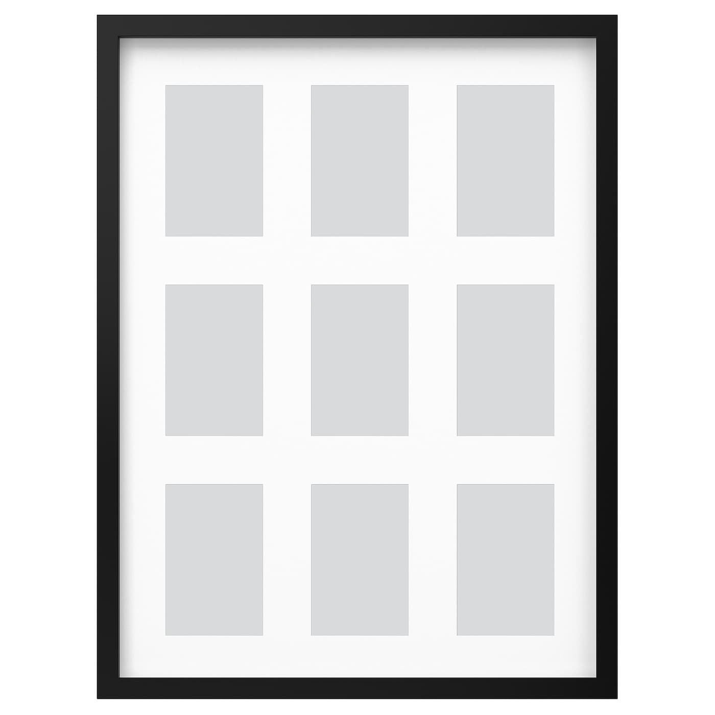 Рамка на 9 фотографий - IKEA RÖDALM/RODALM/РОДАЛЬМ ИКЕА, 61х46 см, белый/черный