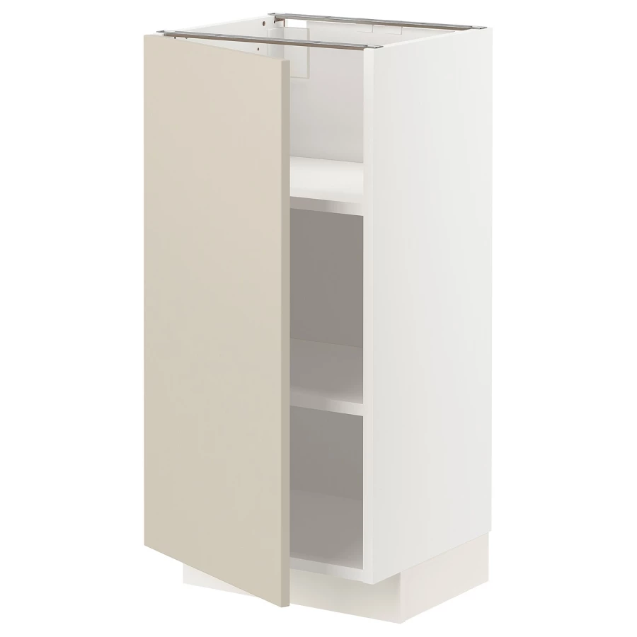 Напольный шкаф - IKEA METOD, 88x39x40см, белый/бежевый, МЕТОД ИКЕА (изображение №1)