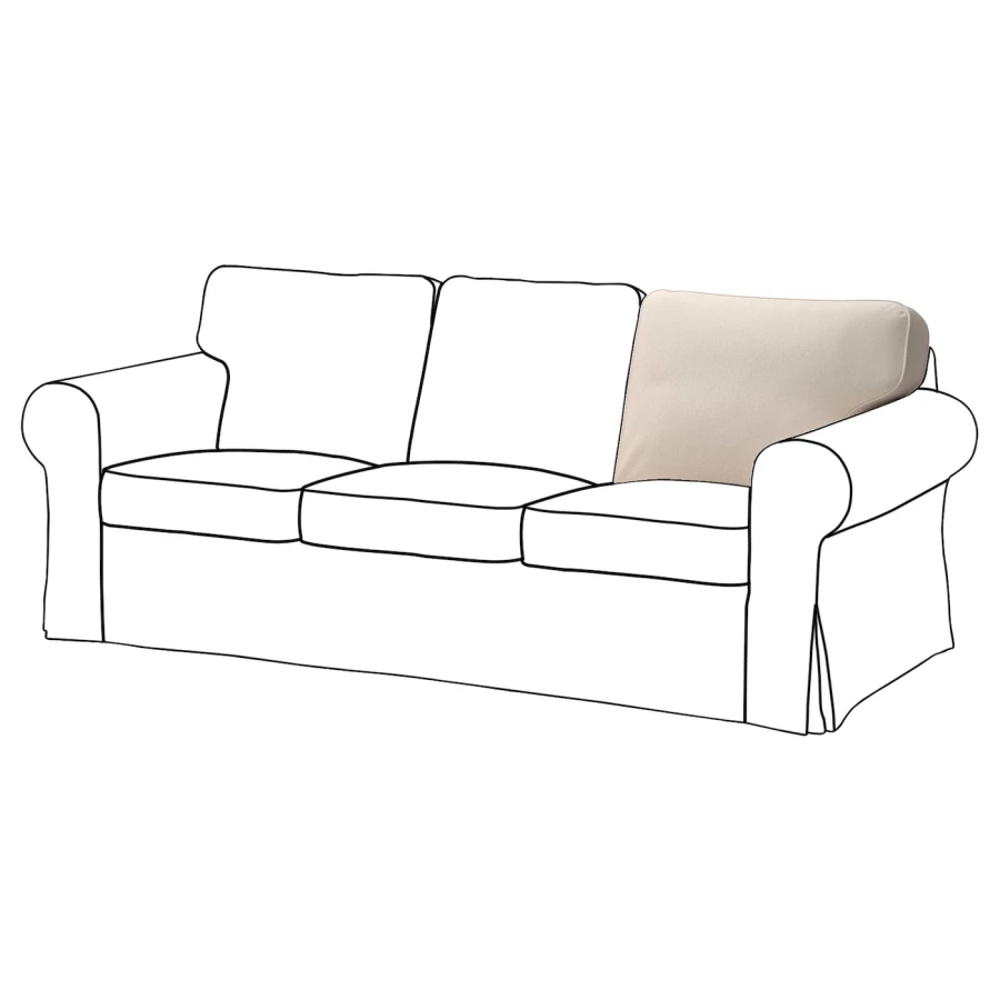 Внутренняя подушка спинки боковая - IKEA EKTORP/ЭКТОРП ИКЕА, 66х5х84 см, белый (изображение №2)