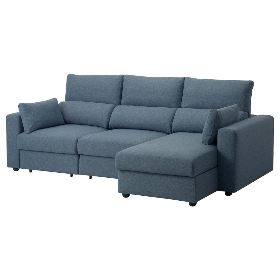 3-местный диван с шезлонгом - IKEA ESKILSTUNA,  100x162x268см, синий, ЭСКИЛЬСТУНА ИКЕА (изображение №1)