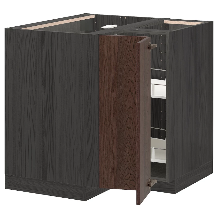 Напольный шкаф  - IKEA METOD, 88x80x87,5см, черный/темно-коричневый, МЕТОД ИКЕА (изображение №1)