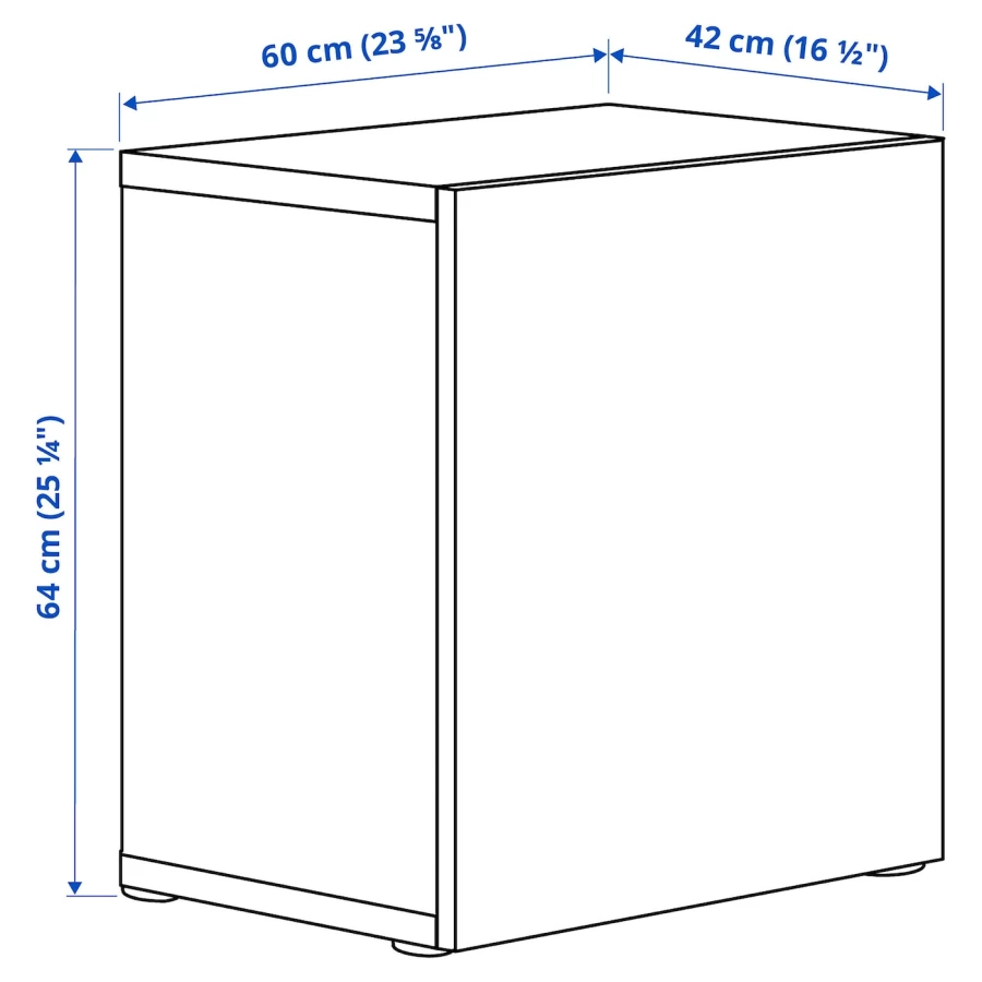 Навесной шкаф - IKEA BESTÅ/BESTA, 60x42x64 см, белый, БЕСТО ИКЕА (изображение №3)