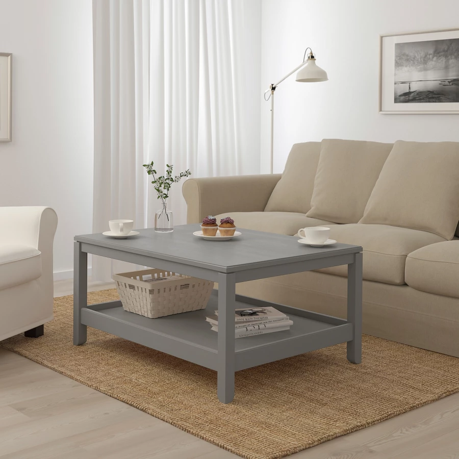 Журнальный стол - HAVSTA  IKEA/ ХАВСТА ИКЕА, 100х48х75 см, серый (изображение №2)