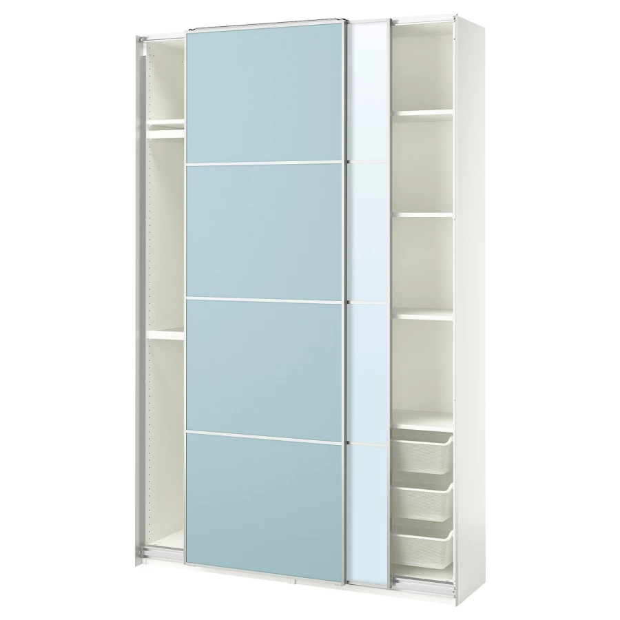 Шкаф - PAX / MEHAMN/AULI  IKEA/ ПАКС / МЕХАМН/ АУЛИ   ИКЕА, 236х250  см, белый (изображение №1)