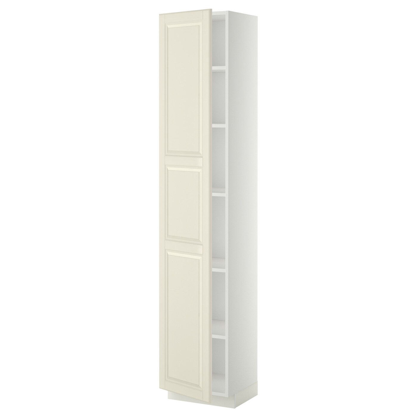 Высокий кухонный шкаф с полками - IKEA METOD/МЕТОД ИКЕА, 200х37х40 см, белый/кремовый