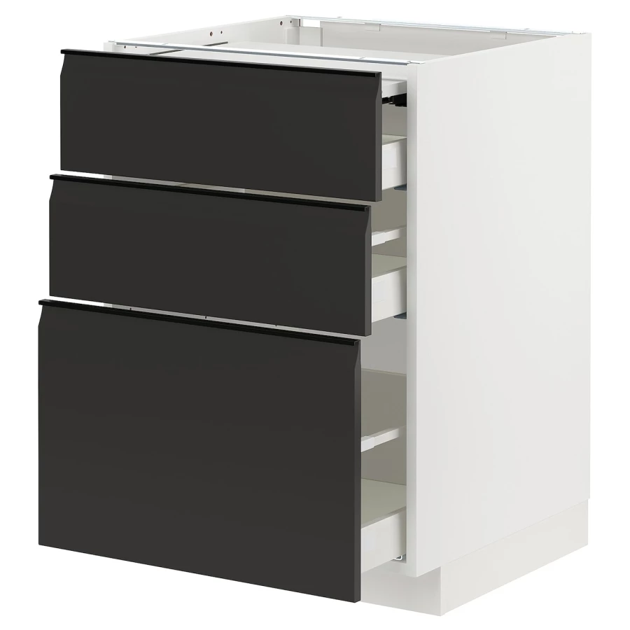 Напольный шкаф - IKEA METOD MAXIMERA, 88x62x60см, белый/черный, МЕТОД МАКСИМЕРА ИКЕА (изображение №1)