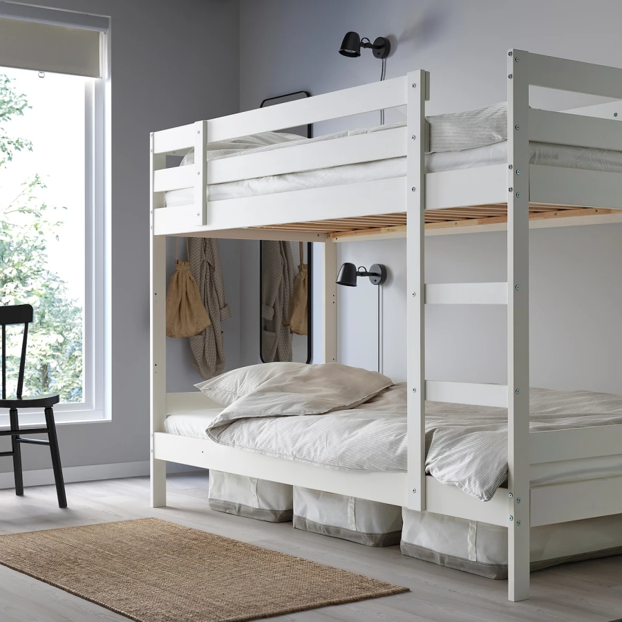 Кровать двухъярусная - IKEA MYDAL/ МИДАЛ ИКЕА, 90x200 см, белый (изображение №3)