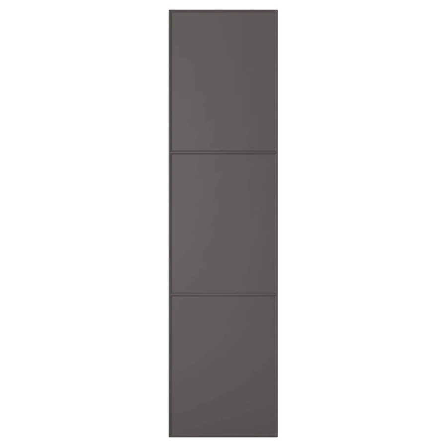 Дверь с петлями - IKEA MERÅKER/MARAKER/МАРОКЕР ИКЕА, 195х50 см, темно-серый (изображение №1)