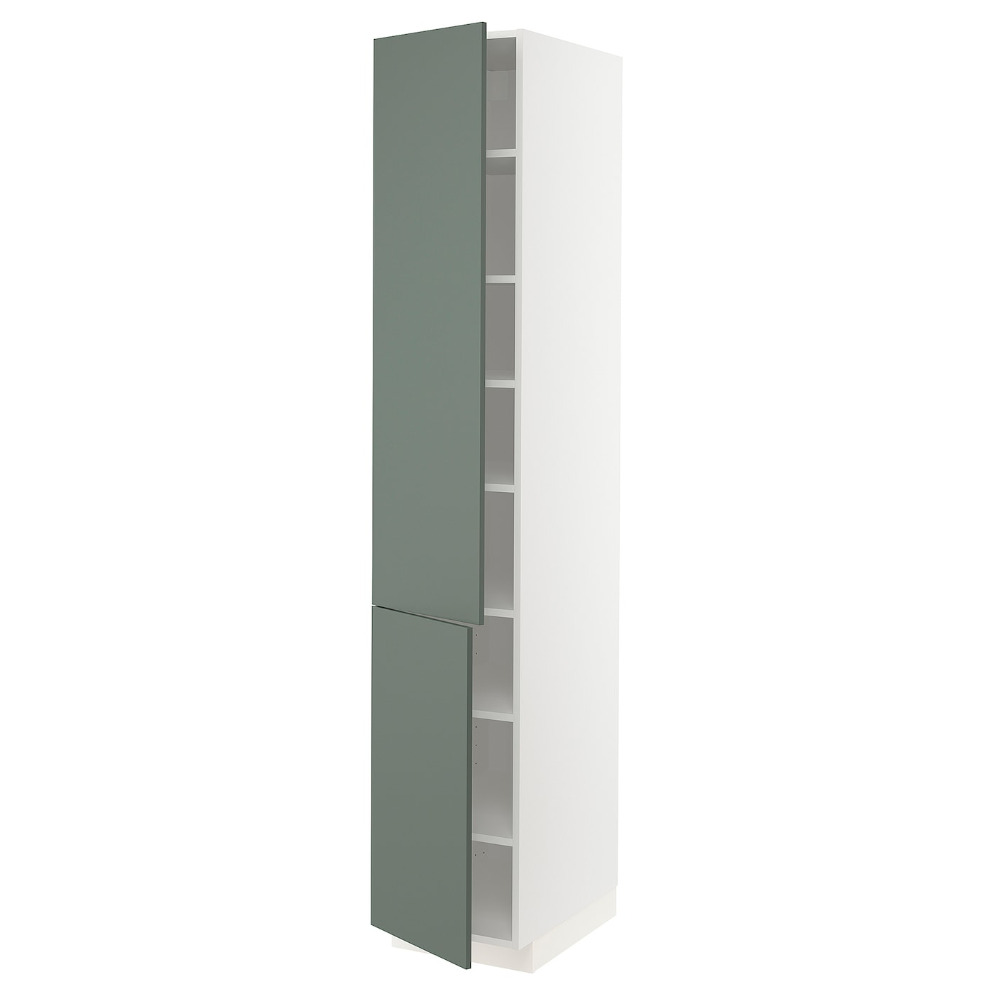 Высокий кухонный шкаф с полками - IKEA METOD/МЕТОД ИКЕА, 220х60х40 см, белый/темно-серый
