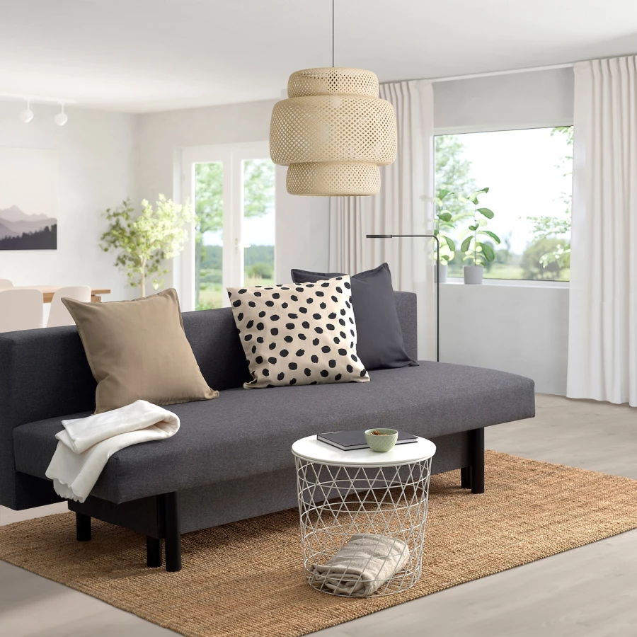 3-местный диван-кровать - IKEA RÄFSTA/RAFSTA, 71x95x194см, серый, РАФСТА ИКЕА (изображение №4)
