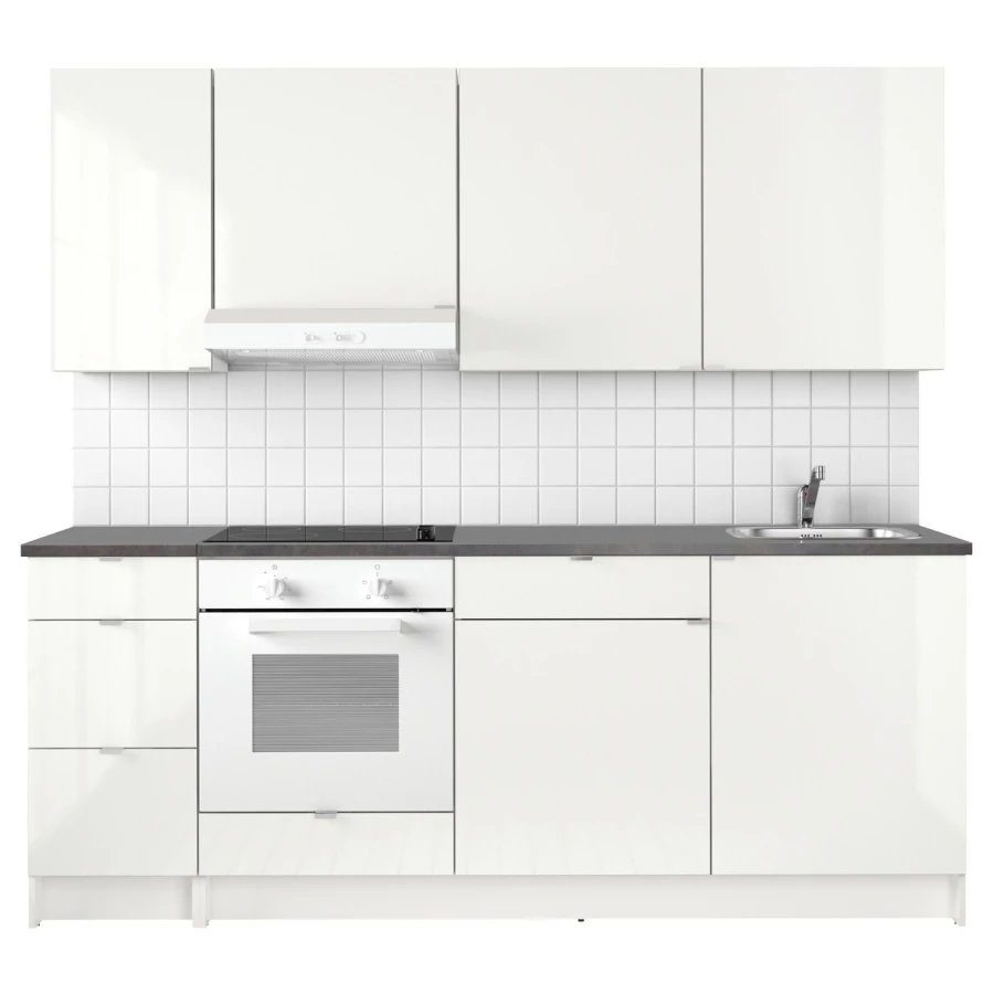 Кухонная комбинация для хранения - KNOXHULT IKEA/ КНОКСХУЛЬТ ИКЕА, 220х61х220 см, бежевый/серый (изображение №2)