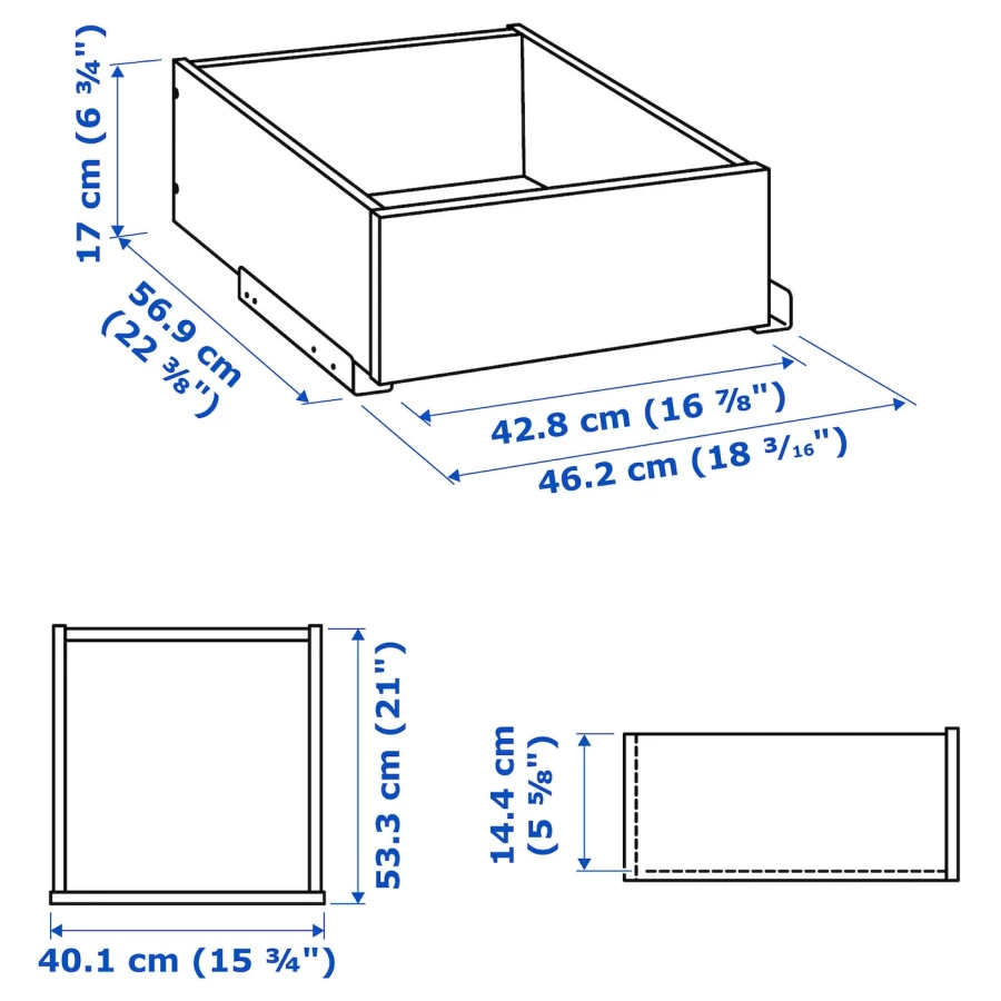 Ящик с фронтальной панелью - IKEA KOMPLEMENT, 50x58 см, бежевый КОМПЛИМЕНТ ИКЕА (изображение №3)