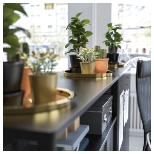 Второе фото. Круглый поднос - IKEA GLATTIS, 38 см, латунь, ГЛАТТИС ИКЕА