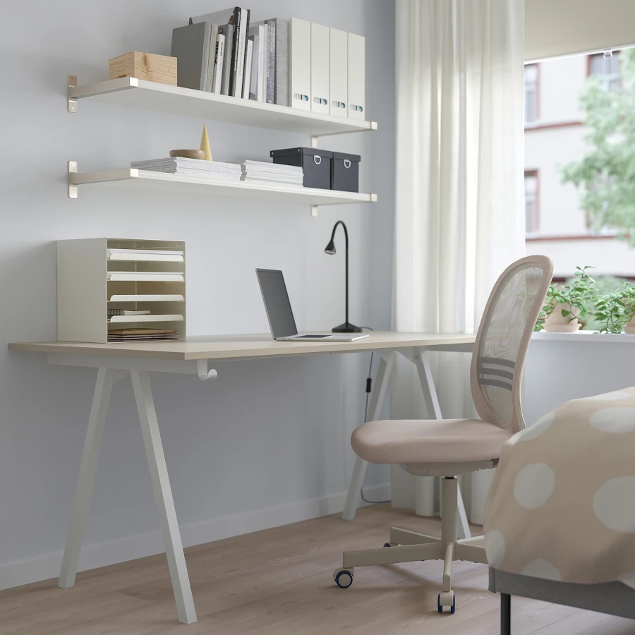Письменный стол  - IKEA TROTTEN  /ТРОТТЕН ИКЕА, 160х75 см, бежевый (изображение №7)