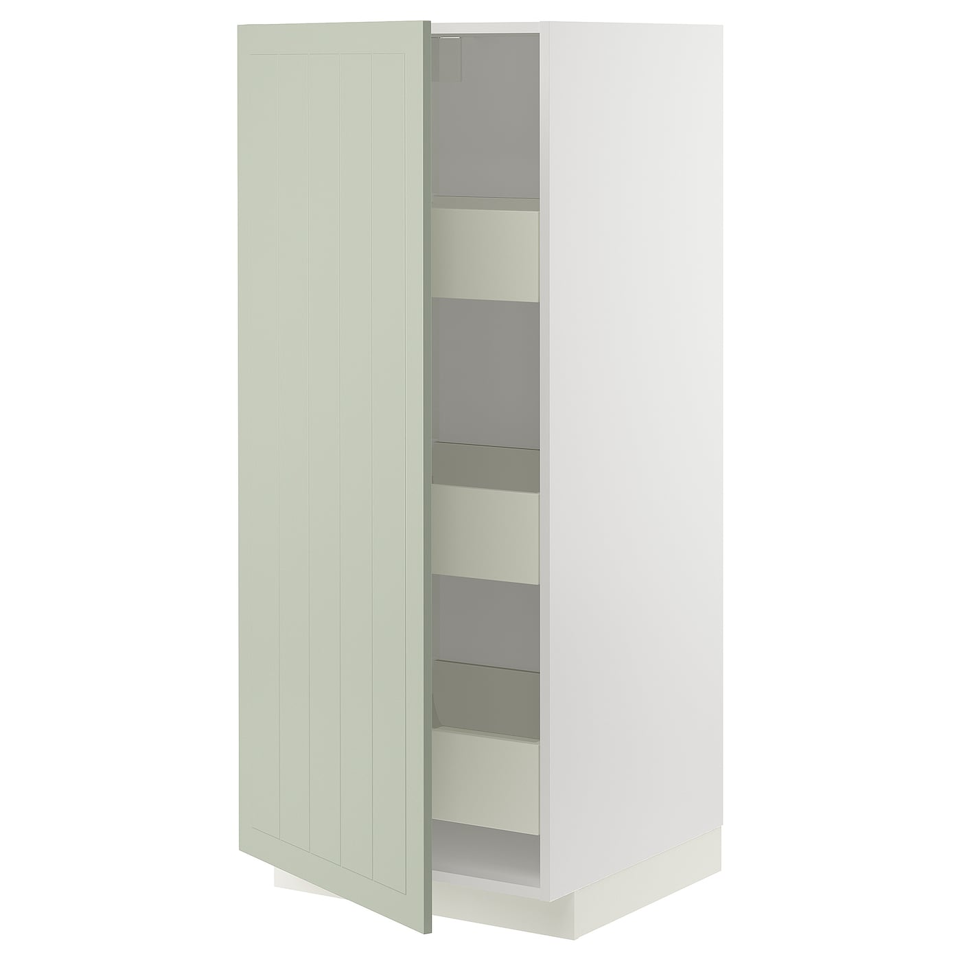 Высокий шкаф - IKEA METOD/MAXIMERA/МЕТОД/МАКСИМЕРА ИКЕА, 140х60х60 см, белый/зеленый