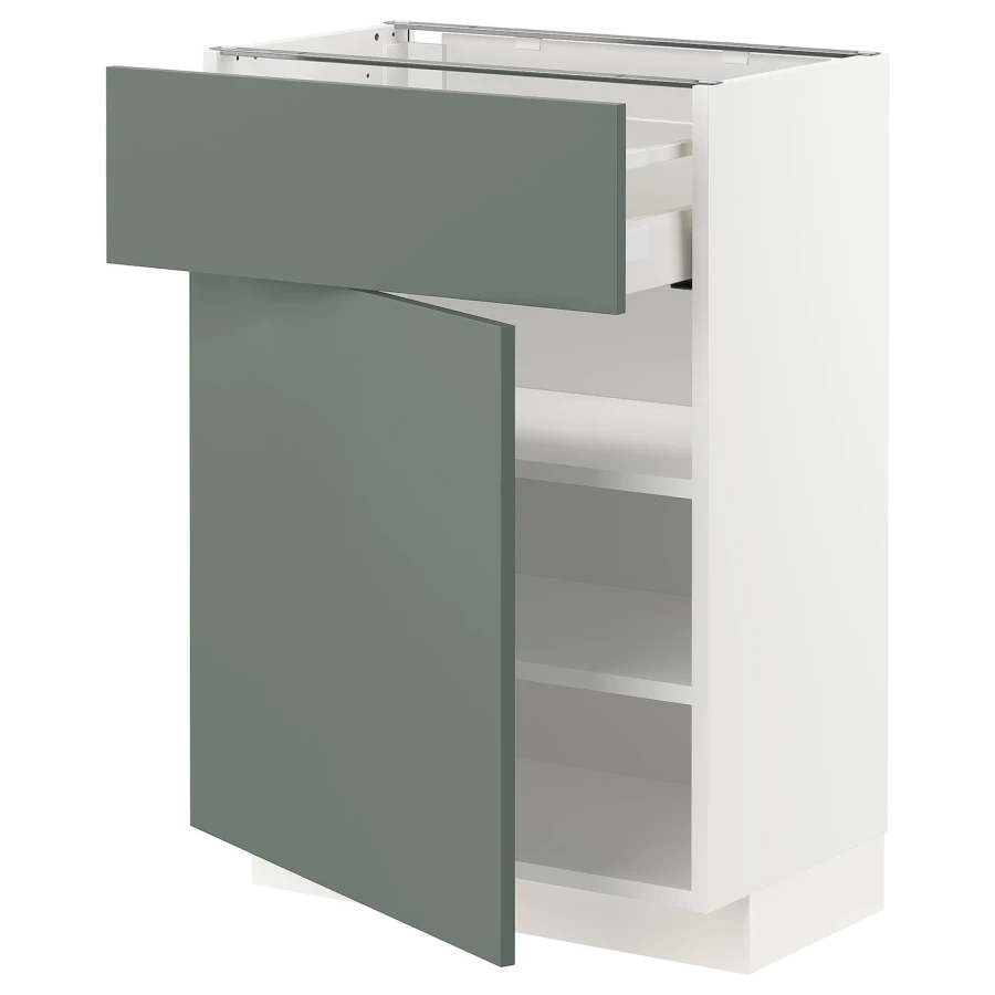 Напольный шкаф  - IKEA METOD MAXIMERA, 88x39x60см, белый/серый, МЕТОД МАКСИМЕРА ИКЕА (изображение №1)