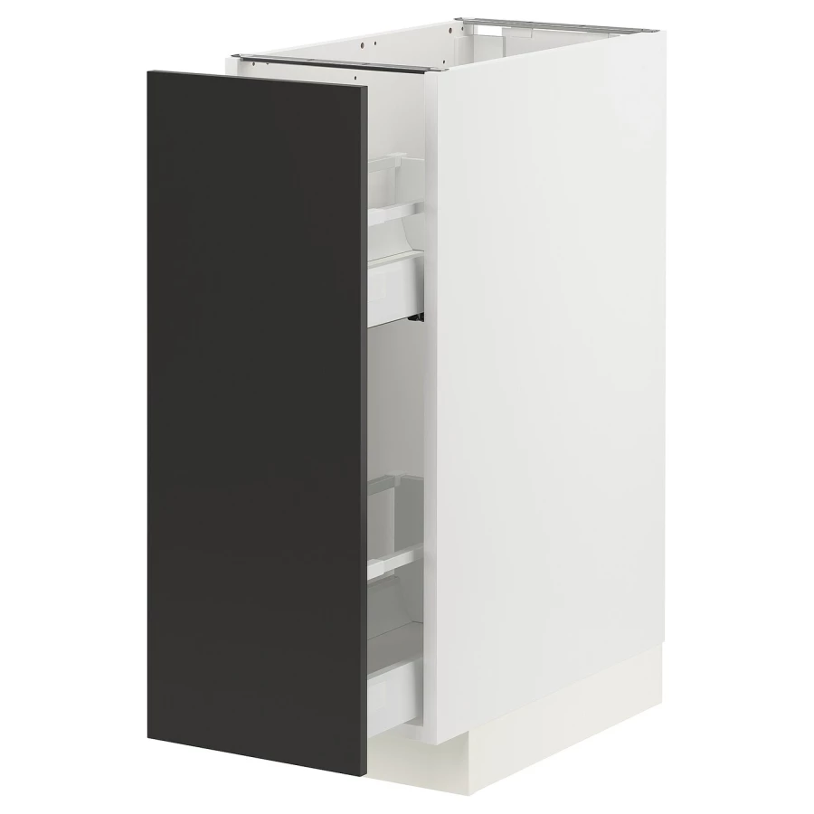 Напольный шкаф - METOD / MAXIMERA IKEA/ МЕТОД/ МАКСИМЕРА ИКЕА,  88х30 см, белый/черный (изображение №1)