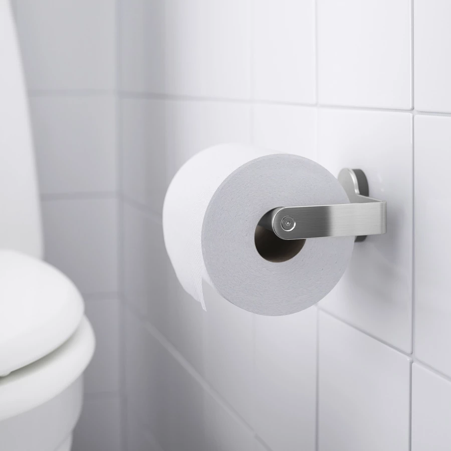 Держатель рулона туалетной бумаги - BROGRUND IKEA/ БРОГРУНД ИКЕА,  13 см, серебристый (изображение №2)