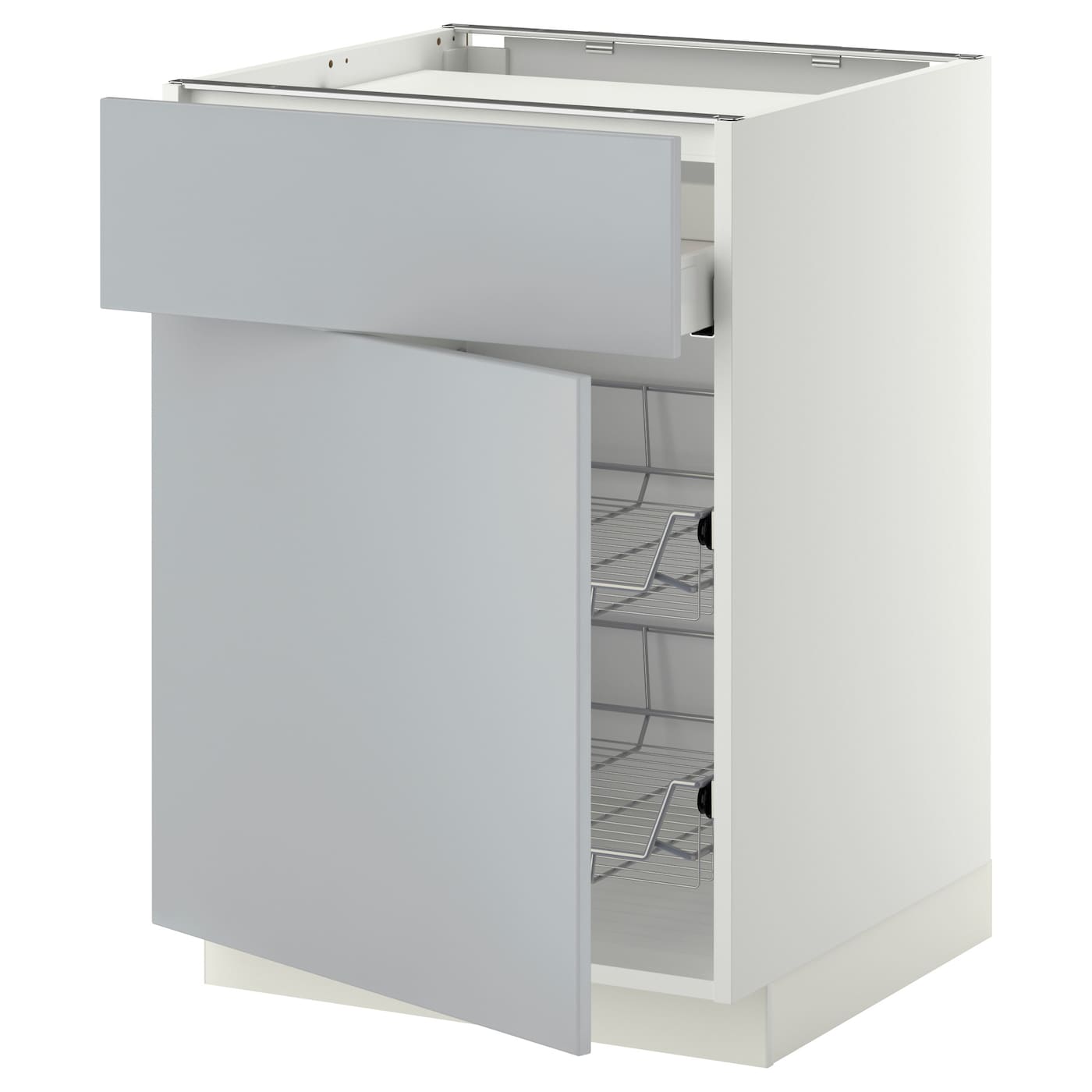 Напольный кухонный шкаф  - IKEA METOD MAXIMERA, 88x62x60см, белый/светло-серый, МЕТОД МАКСИМЕРА ИКЕА