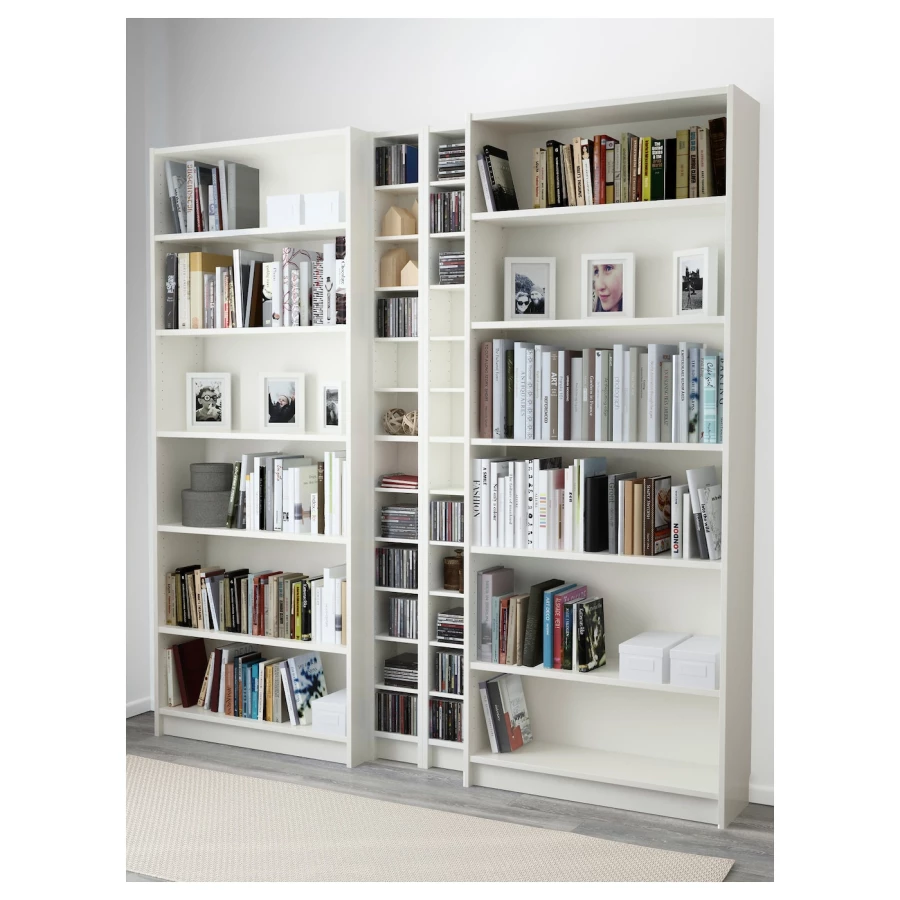 Открытый книжный шкаф - BILLY IKEA/БИЛЛИ ИКЕА, 28х200х202 см, белый (изображение №2)