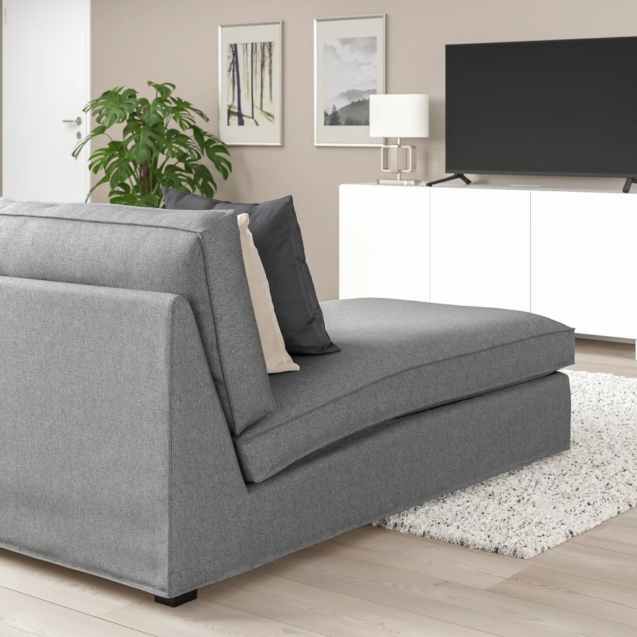 Кресло-кровать - IKEA KIVIK/КИВИК ИКЕА, 83х90х163 см, серый (изображение №4)