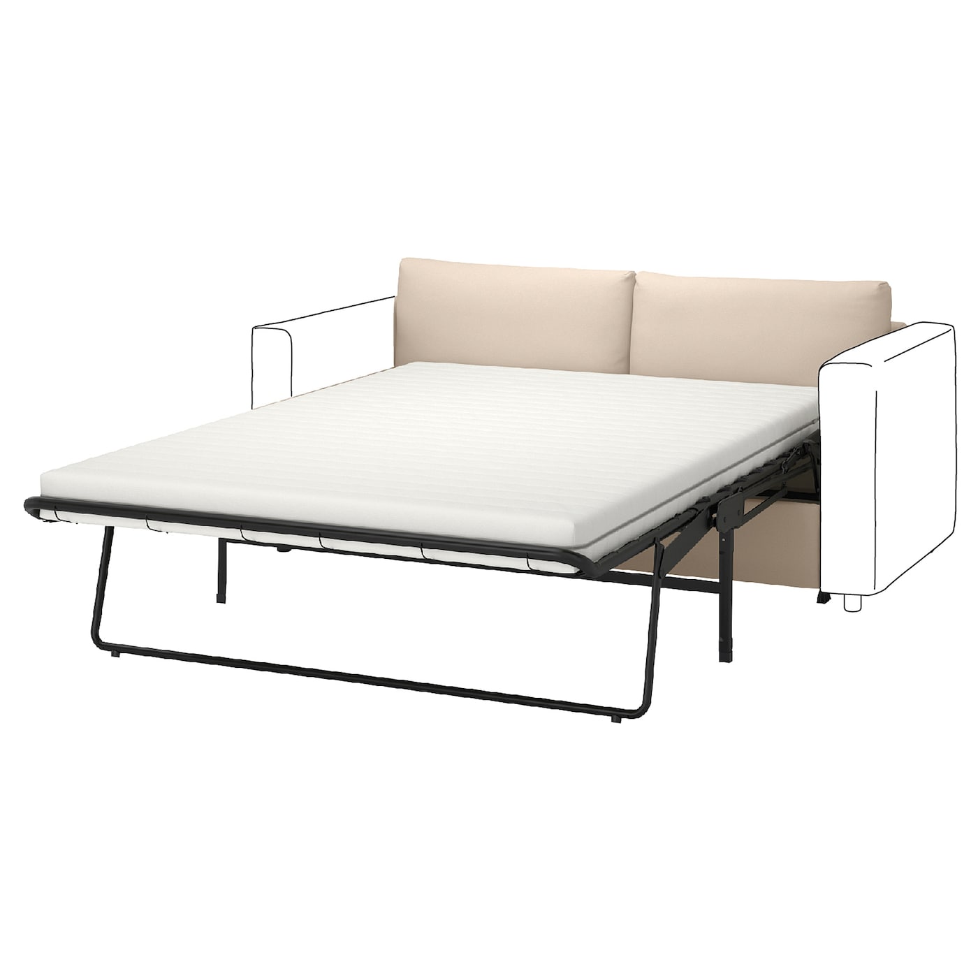 2-местный диван - IKEA VIMLE, 98x160см, бежевый, ВИМЛЕ ИКЕА