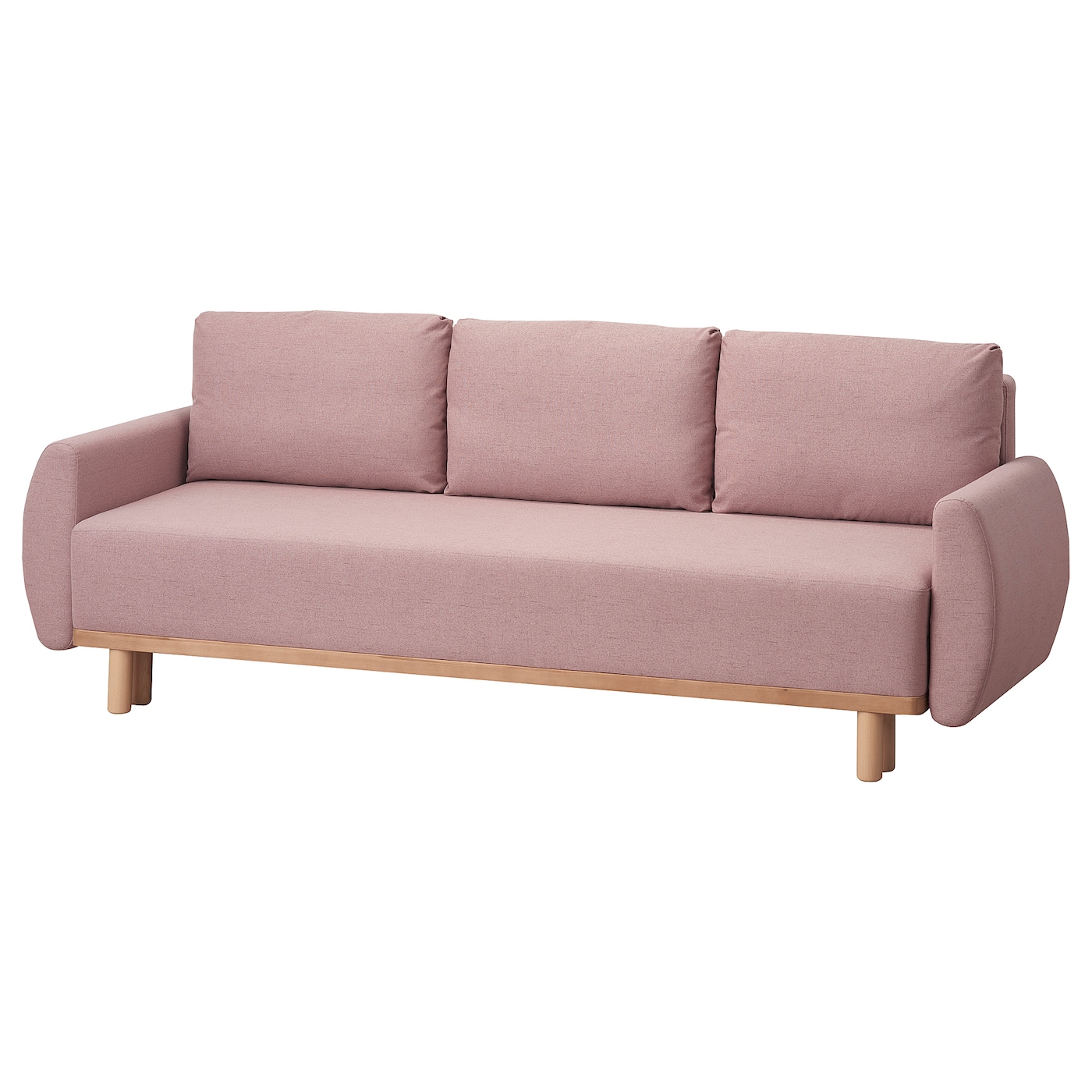 3-местный диван-кровать - IKEA GRUNNARP, 92x236см, розовый, ГРУННАРП ИКЕА