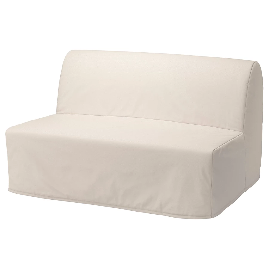 2-местный диван-кровать - IKEA LYCKSELE LÖVÅS/LOVAS/ЛИКСЕЛЕ ЛЕВОС ИКЕА, 87х100х142 см, белый (изображение №1)