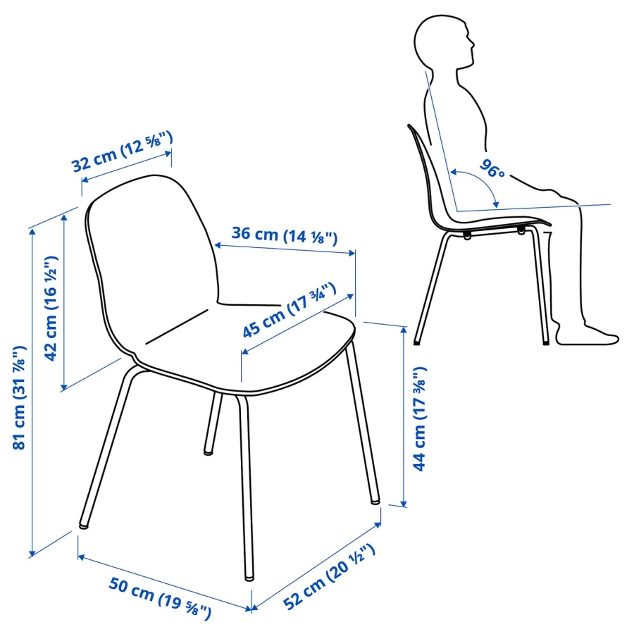 EKEDALEN / LIDÅS Стол и 2 стула ИКЕА (изображение №6)