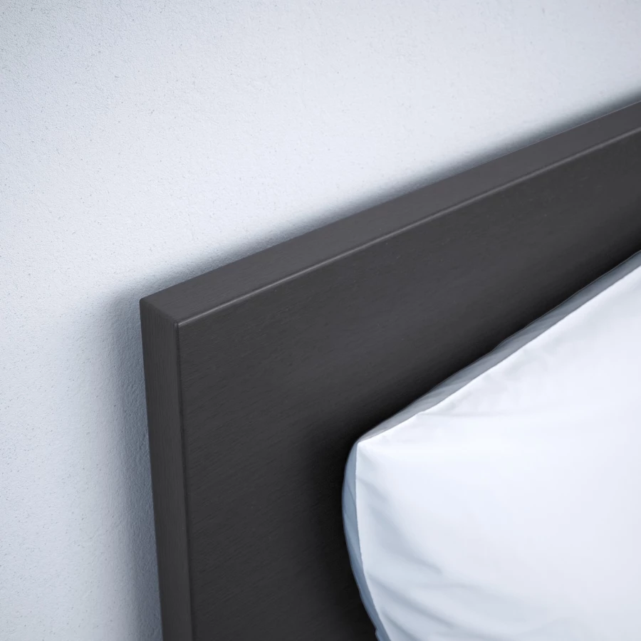 Кровать - IKEA MALM, 200х160 см, матрас средней жесткости, черный, МАЛЬМ ИКЕА (изображение №9)