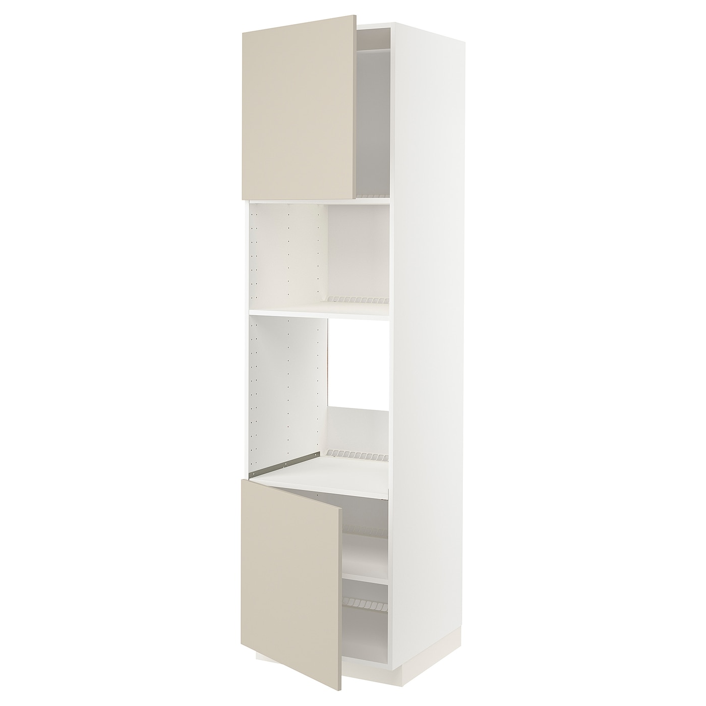 Кухонный шаф-пенал - METOD IKEA/ МЕТОД ИКЕА, 228х60 см, белый/бежевый
