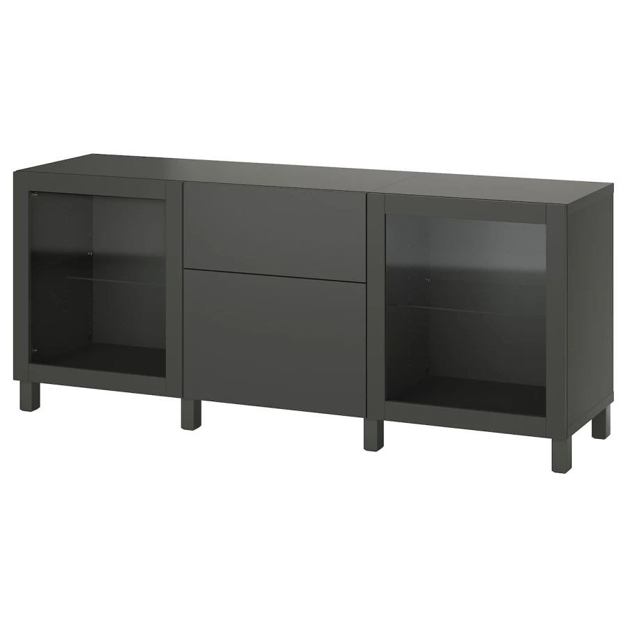 Комбинация для хранения - BESTÅ/ BESTА IKEA/ БЕСТА/БЕСТО ИКЕА, 180х74  см, чёрный (изображение №1)