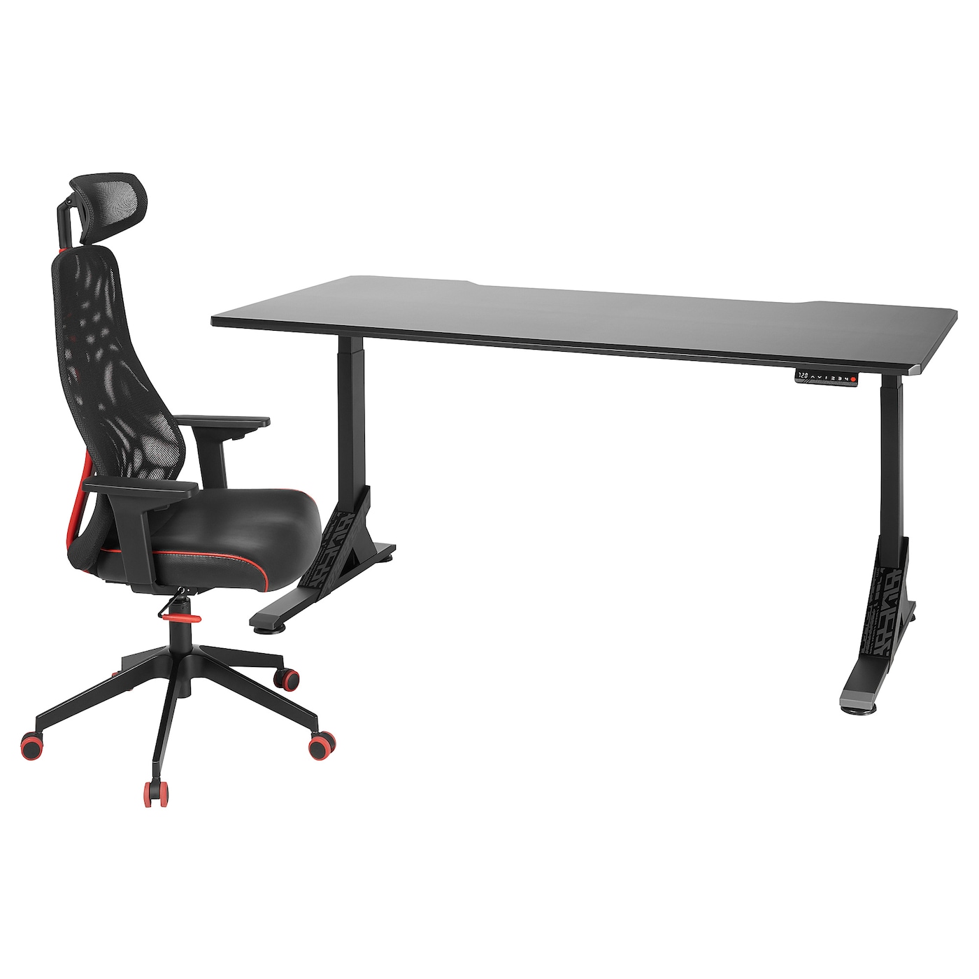 Игровой стол и стул - IKEA UPPSPEL/MATCHSPEL, черный, 180х9 см, УППСПЕЛ/МАТЧСПЕЛ ИКЕА