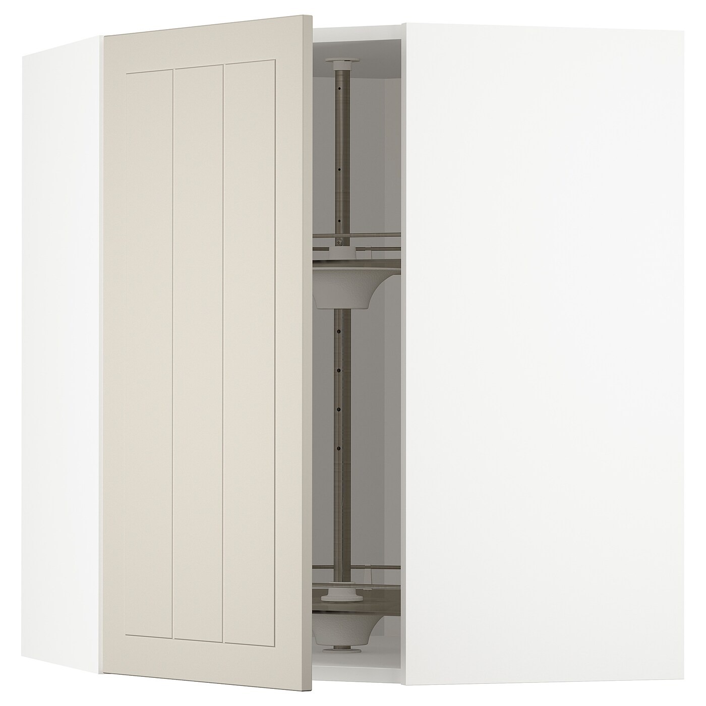 Угловой навесной шкаф с каруселью - METOD  IKEA/  МЕТОД ИКЕА, 80х68 см, белый/бежевый