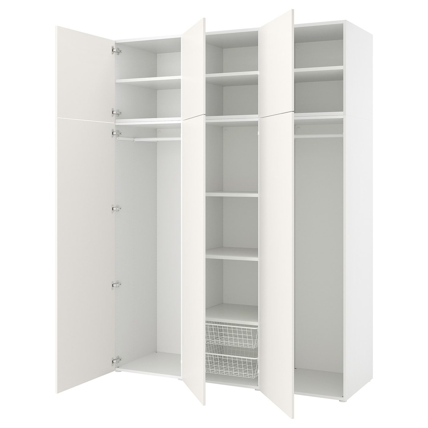 Платяной шкаф - IKEA PLATSA/FONNES  / ПЛАТСА/ФОННЕС ИКЕА, 180x57x241 см, белый