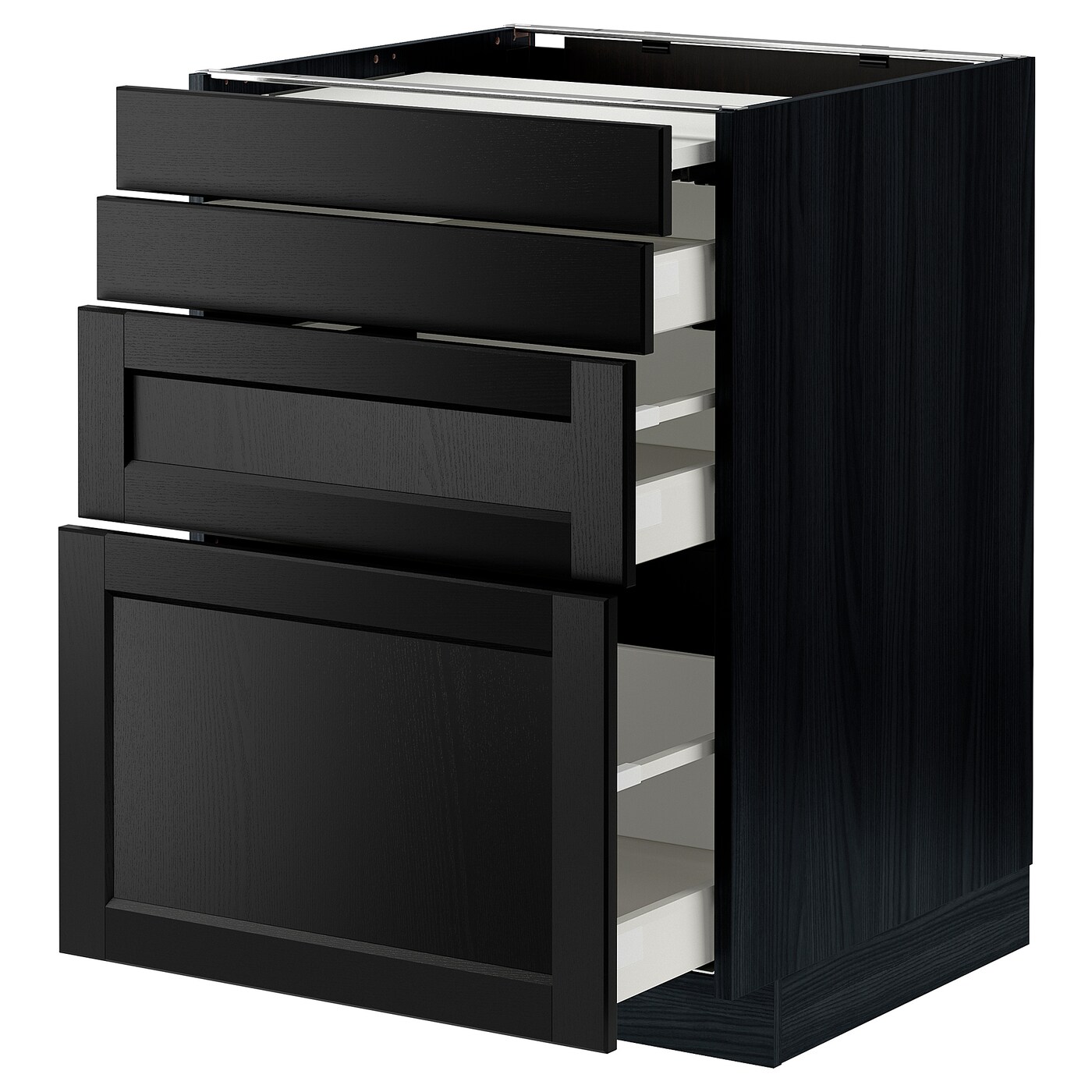 Напольный кухонный шкаф - IKEA METOD MAXIMERA, 88x62x60см, черный, МЕТОД МАКСИМЕРА ИКЕА