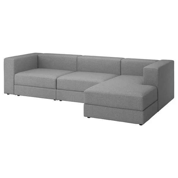 3-местный диван и козетка - IKEA JÄTTEBO/JATTEBO, 71x160x310см, серый/светло-серый, ЙЕТТЕБО ИКЕА